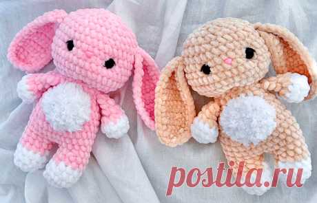 PDF Маленький Зайка крючком. FREE crochet pattern; Аmigurumi toy patterns. Амигуруми схемы и описания на русском. Вязаные игрушки и поделки своими руками #amimore - зайка из плюшевой пряжи, плюшевый заяц, зайчик, кролик, зайчонок, крольчонок.