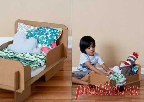 Родителям на заметку! Кукольную мебель можно делать своими руками, из картонных коробок — дёшево, просто, симпатично!!!