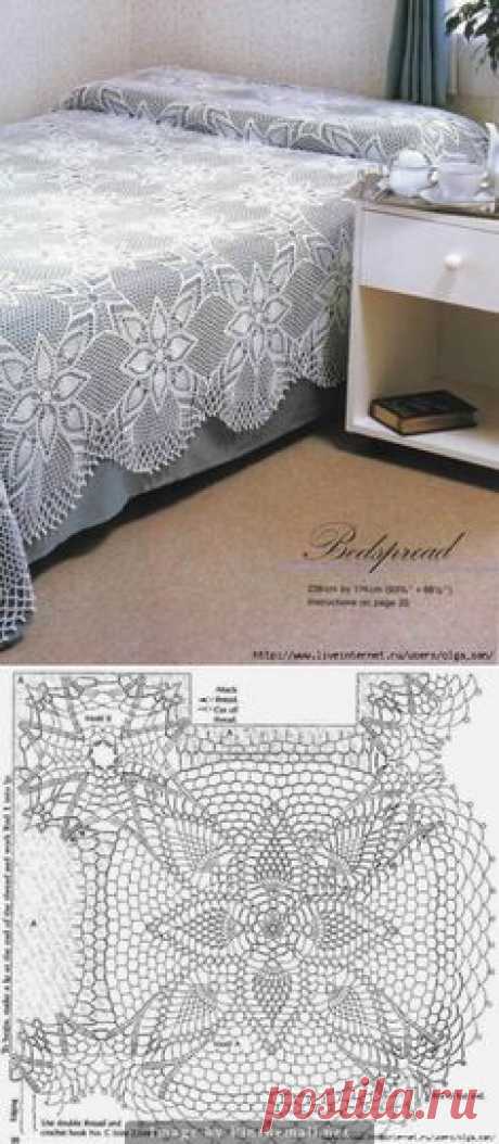 Lace bedspread square pineapple star ~~