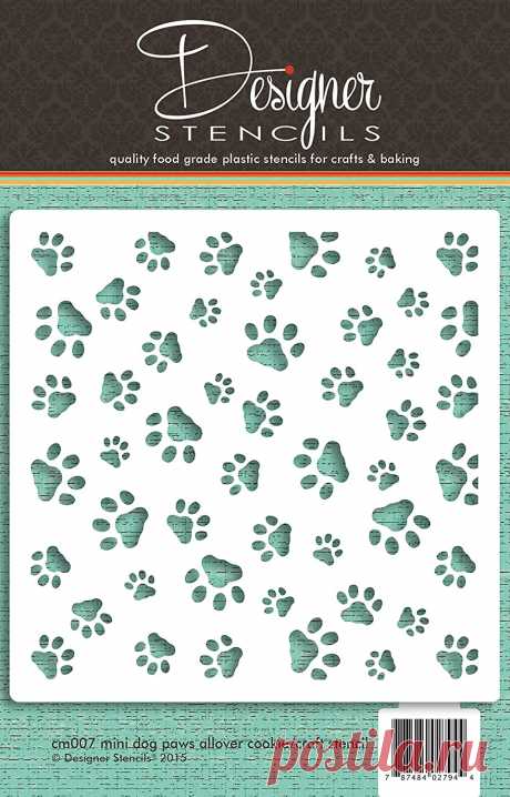 Amazon.com: Mini perro Paws Allover Cookie y Craft Stencil CM007 by Designer Stencils: Kitchen & Dining