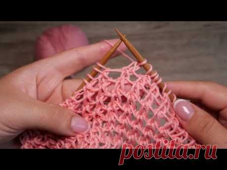 Необычная сетка спицами | Mesh Knitting Pattern