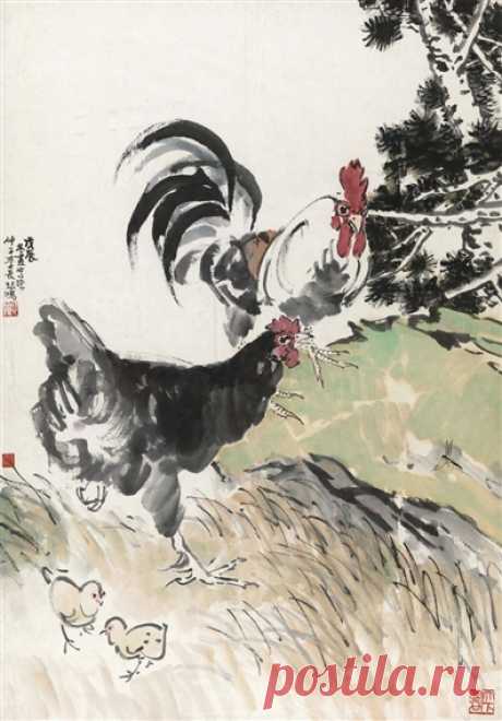 Roosters and Chicks, 1928 - Xu Beihong - WikiArt.org ‘Roosters and Chicks’ was created in 1928 by Xu Beihong in Ink and wash painting style. Find more prominent pieces of animal painting at Wikiart.org – best visual art database.