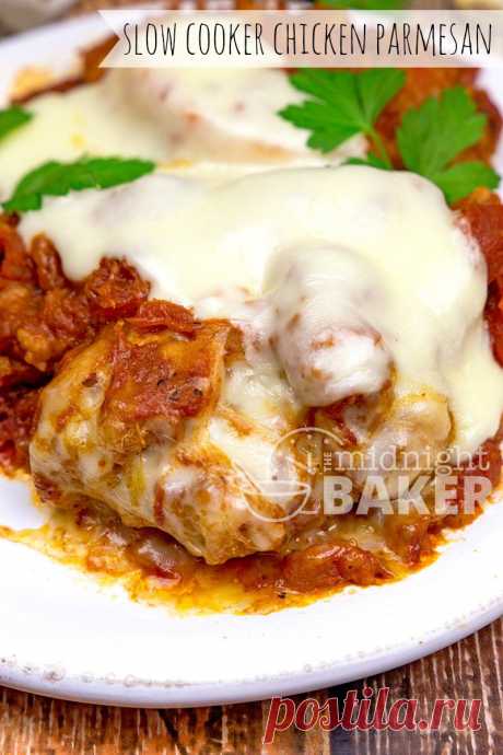 Slow Cooker Chicken Parmesan - The Midnight Baker