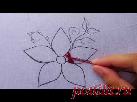 hand embroidery modern flower design,fancy flower embroidery