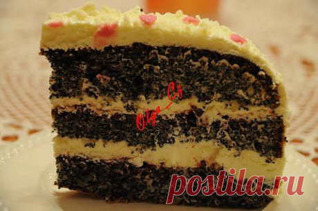 Маковый торт со сливочным кремом из белого шоколада | 4vkusa.ru