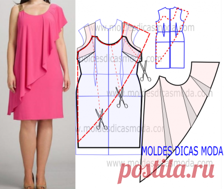 MOLDE VESTIDO DUPLO -261 - Moldes Moda por Medida