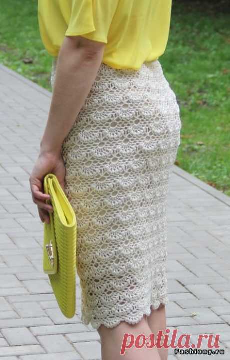 Ажурная юбка крючком по мотивам Ванессы Монторо