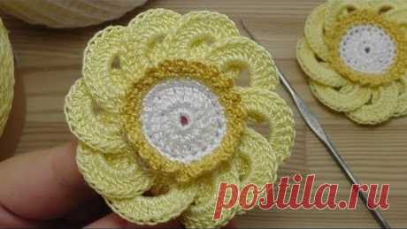 Вязаные цветы Ирландский цветок How to crochet flower