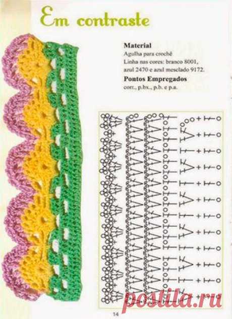 Обработка края крючком �� 39 схем / Увлечения и хобби