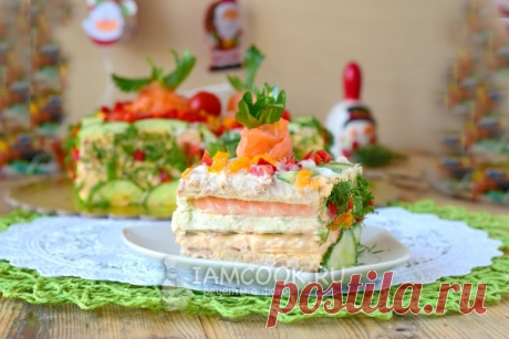 Бутербродный торт «Праздничный» — рецепт с фото пошагово