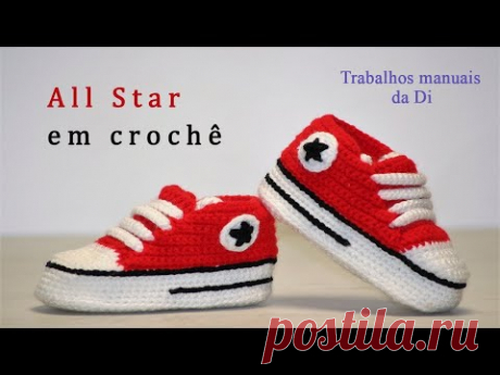 All Star em crochê dos 3 aos 6 meses