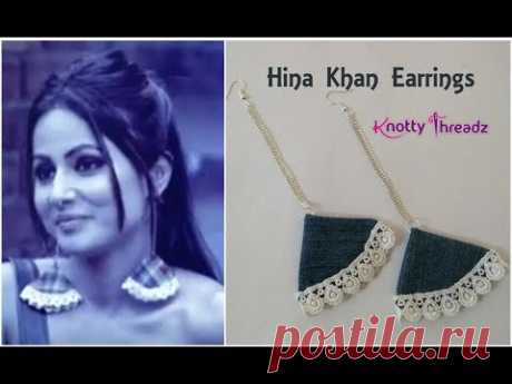 Big Boss Season 11 | HINA KHAN Inspired Earrings | Using Scrap Denim / Jeans | www.knottythreadz.com