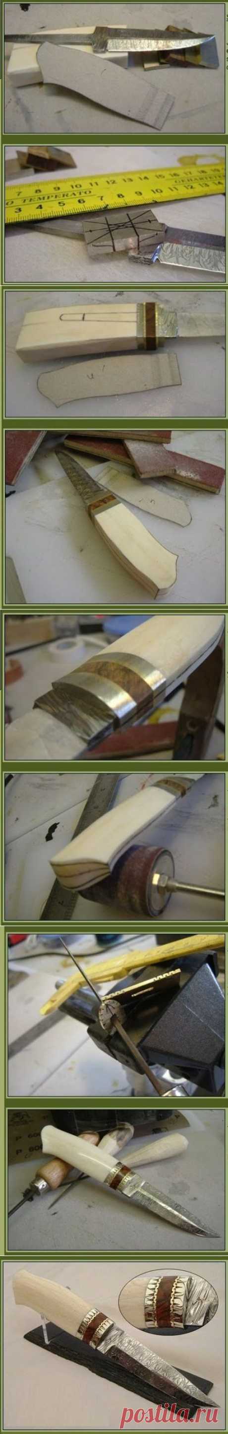 Как самостоятельно изготовить оригинальный подарочный скандинавский нож с рукояткой из кости. Пошаговая инструкция с наглядными фото, показывающая процесс, как самому сделать шведский или финский нож с костяной рукояткой - Сделать нож
