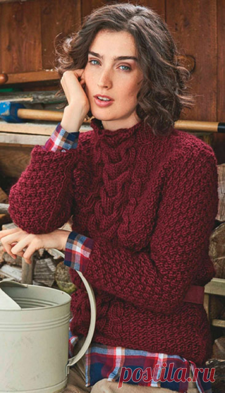 Бордовые женские и мужские свитера спицами – 10 моделей со схемами и описанием — Пошивчик одежды