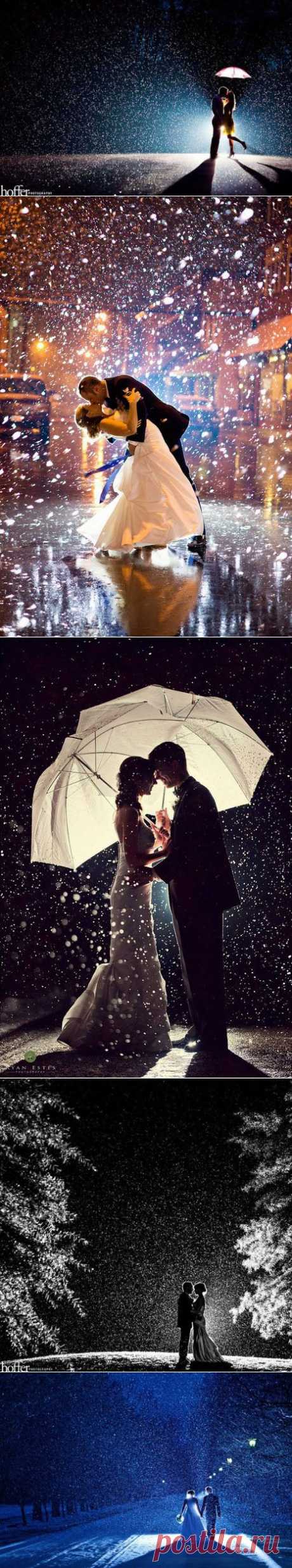10 необыкновенно красивых свадебных фотографий, сделанных под дождём и снегом / Все для женщины
