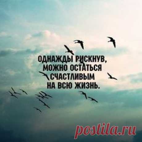 Не бойтесь бросить все на карту, не бойтесь жизнь переменить... рискуйте