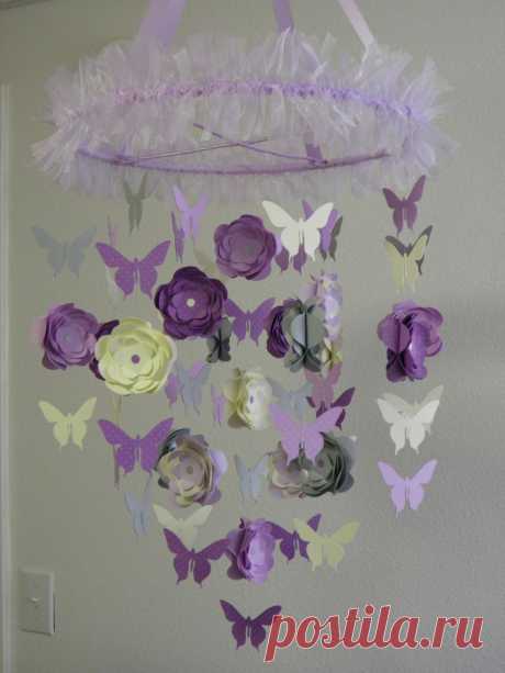 Flower and Butterfly Paper Mobile - OLYMPUS DIGITAL CAMERA Lavender | Flickr - Photo Sharing!