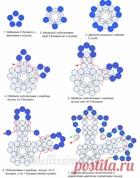 Схема: цветочек-огнецветик / Схемы / Бусинка