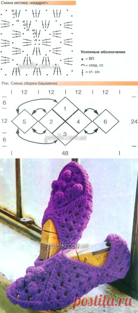 Вяжем домашние тапочки-башмачки от Junghans-Wolle. Схема, описание
