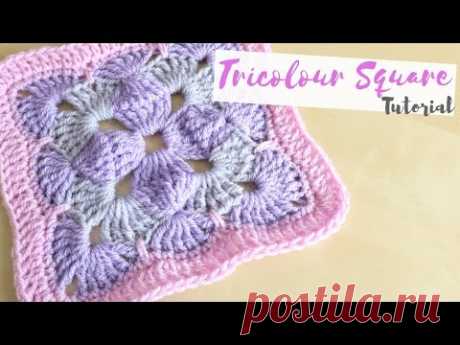 CROCHET: Tricolour square tutorial | Bella Coco