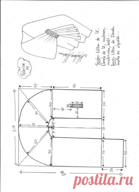 Pelerine estola | DIY - molde, corte e costura - Marlene Mukai