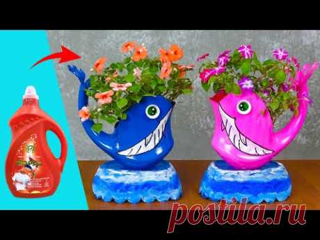 Make Cute Flower Pots From Plastic Container Recycling For Your Garden