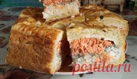 Рыбный пирог из слоеного теста с красной рыбой - фирменный рецепт от Галины | Домашние рецепты от Галины Пульс Mail.ru
