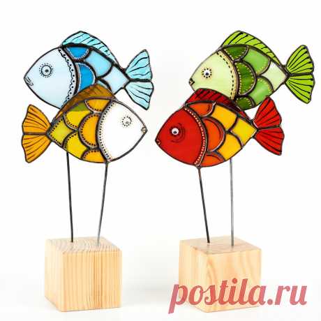 Vidrieras peces mesa soporte decoración accesorios de escritorio decoración moderna minimalismo decoración colorida - Etsy Chile