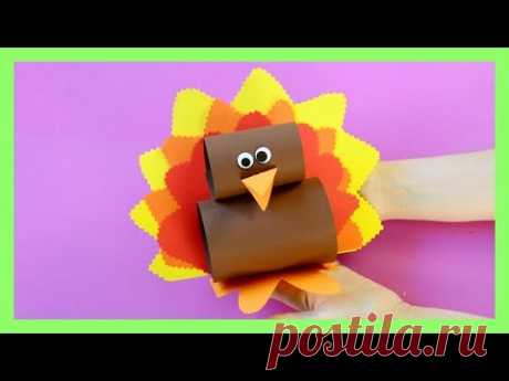 Simple Paper Turkey Craft - Thanksgiving crafts for kids - YouTube