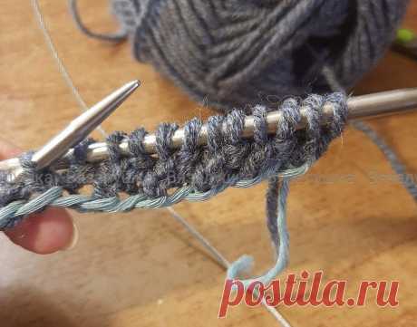 Хитрости вязания - самый простой способ набора открытого края на бросовую нить | Вязалушка Пульс... Простой способ набора на бросовую нить для открытого края.