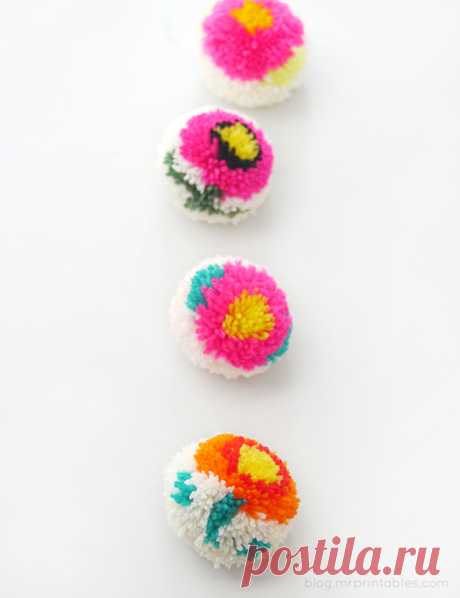 Making Flower Pom-poms with a DIY Pom-pom maker - Mr Printables