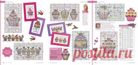 Журнал The World of Cross Stitching 259'2017 &quot;Cupcake Card&quot; chart
7371x3508