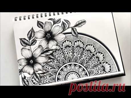 How to Draw Mandala Art || Semi-Circle Mandala || How to draw Mandala for Beginners | Easy mandala