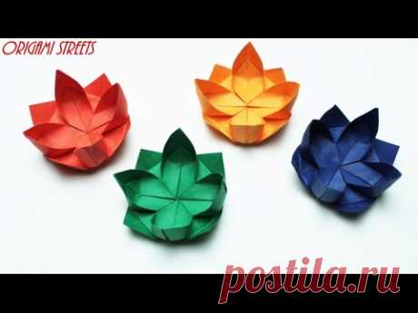Как сделать цветок лотус из бумаги. Оригами лотус