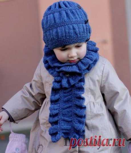 Детская шапочка спицами + шарф » Ниткой - вязаные вещи для вашего дома, вязание крючком, вязание спицами, схемы вязания