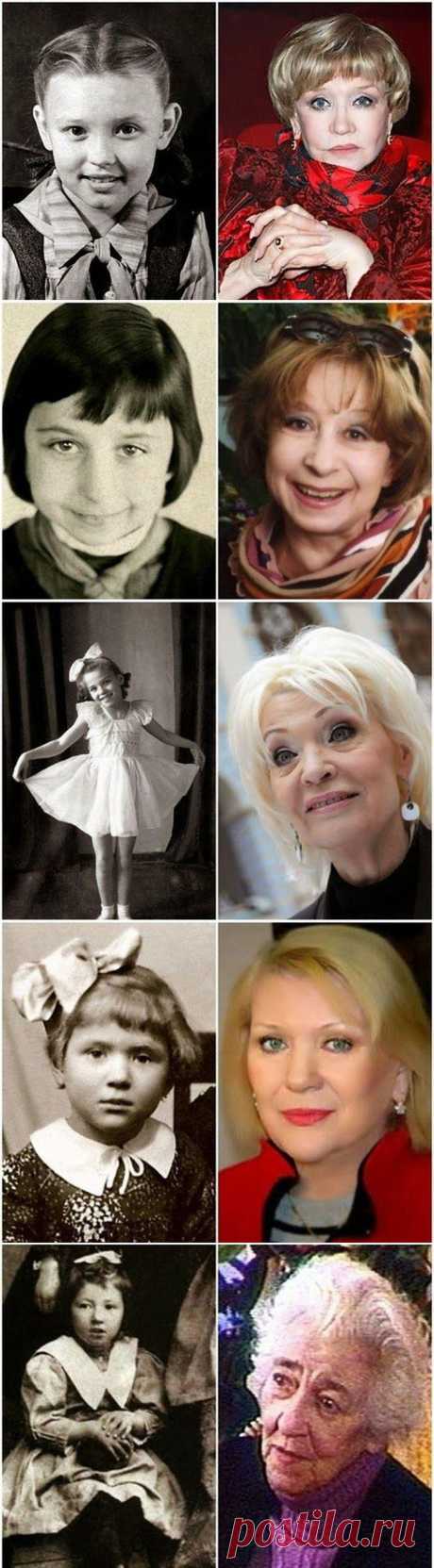 Легендарные советские актрисы в детстве и в возрасте.