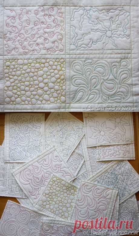 Studio Snapshots | Building a Sampler Book for Free Motion Quilting Motifs | Candied Fabrics