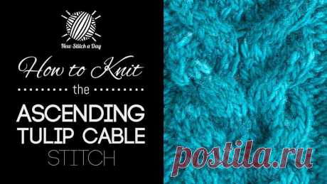 How to Knit the Ascending Tulip Cable Stitch NewStitchaDay.com