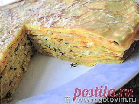 Блинный тыквенный торт с прослойкой из сыра. Фото-рецепт / Готовим.РУ