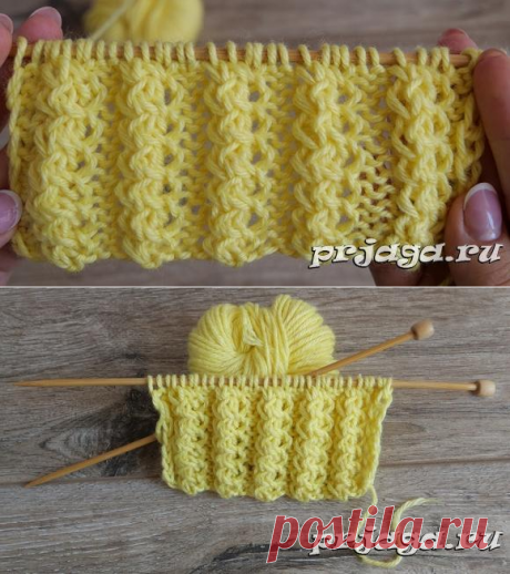 Объёмная декоративная резинка спицами
knitting pattern