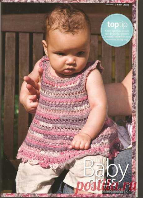 Вязание для девочек платья Baby Dress из InsideCrochet.