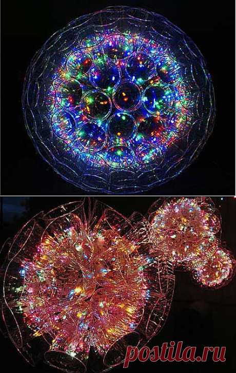 Оригинальный светильник из пластиковых стаканчиков. Мастер-класс.