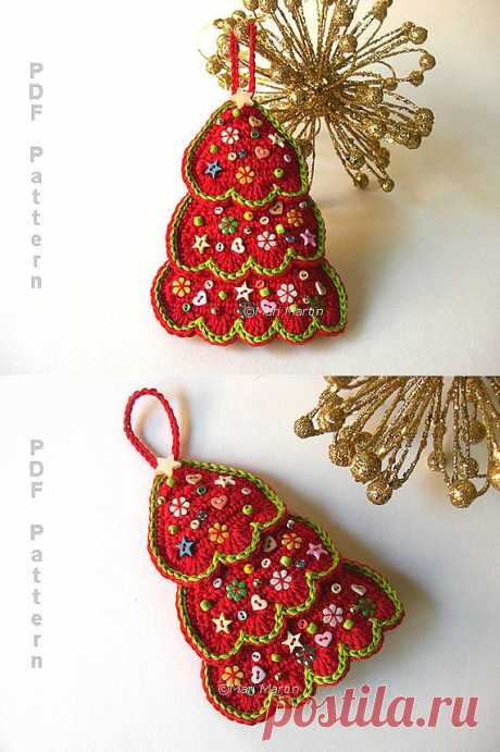 Crochet Christmas Tree Ornament Pattern. Christmas от MariMartin