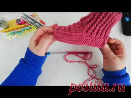 Как связать носки детские на двух спицах