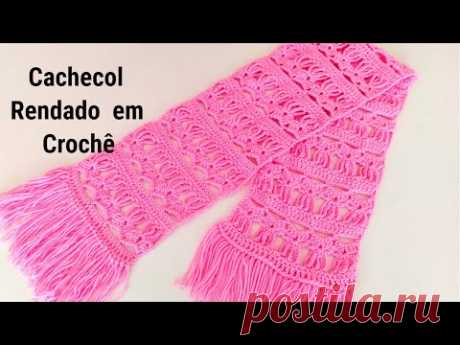 Cachecol Rendado em Crochê - por Oscar  Menezes