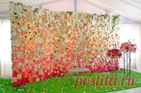 Стена из цветов на свадебном торжестве - Артмикс Декор