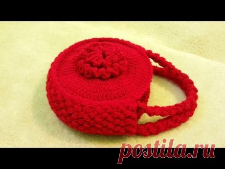 How to #Crochet Flower Handbag Purse #TUTORIAL #120