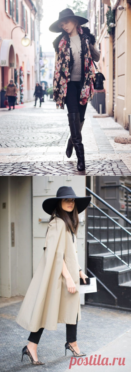 ​Тренд: 10 стильных нарядов с широкополой шляпой — Модно / Nemodno