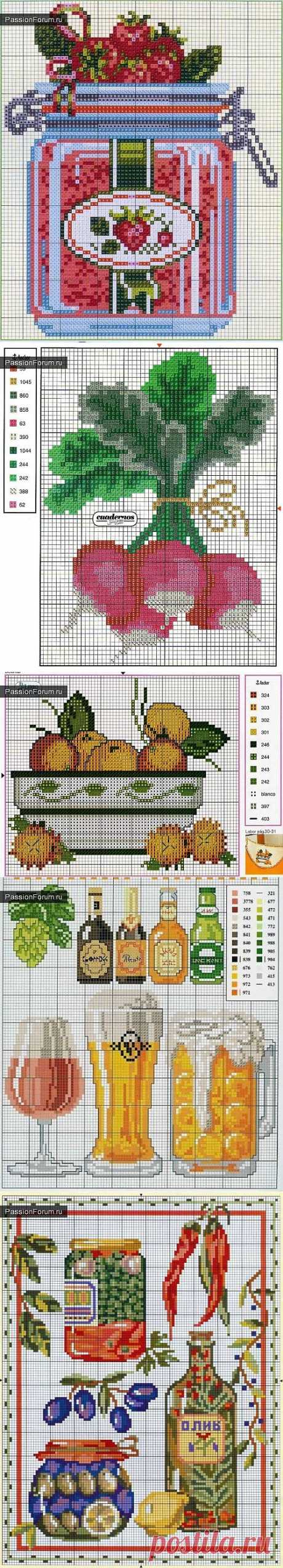 ДЛЯ КУХНИ. ЧАСТЬ 5 / Схемы вышивки крестиком / PassionForum - мастер-классы по рукоделию