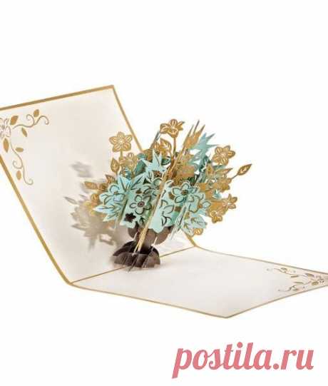 Floral Bouquet 3D Pop Up Card Gold – Lovepop
